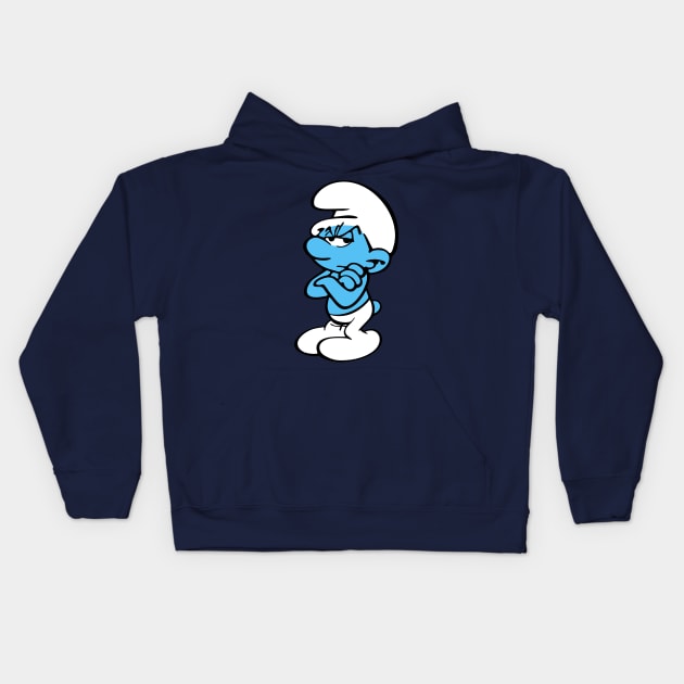 grouchy smurf Kids Hoodie by small alley co